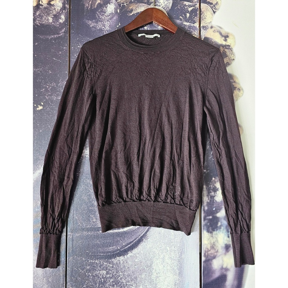 Stella McCartney Brown Wool Long Sleeve Knit Top Made in Italy Size L TP01